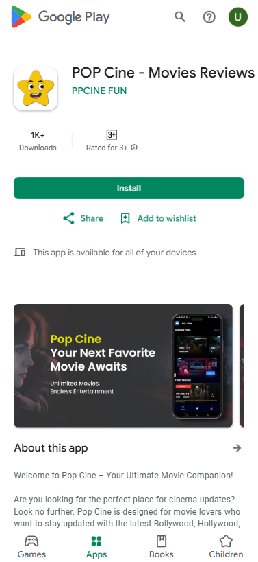 PP Cine APK Download - PP Cine Movies App interface showing movie library and streaming